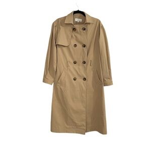HEARTLOOM Classic Double Breasted Trench Coat Tan XS